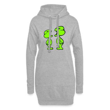 2 grenouilles criant avec colère à une dispute amusante - Sweat-shirt à capuche long Femme - gris chiné - Devant