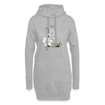 Buchstabe L Leonie - Hoodie-Kleid - Grau meliert - Vorne