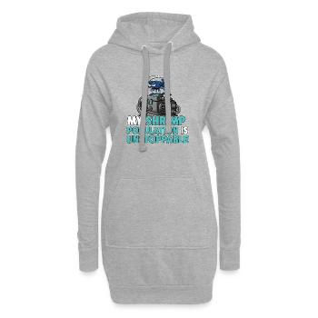 Cadeau de bande dessinée de crevettes - Sweat-shirt à capuche long Femme - gris chiné - Devant