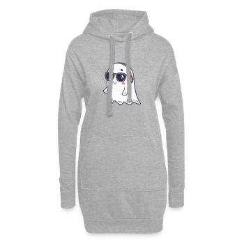 Süße Ghost DJ Brille - Hoodie-Kleid - Grau meliert - Vorne