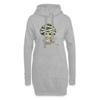 Déguisement de zombie momie de brocoli mignon d’Halloween - Sweat-shirt à capuche long Femme - gris chiné - Devant