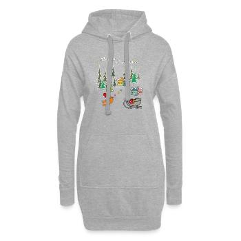 Merry Xmas - Hoodie-Kleid - Grau meliert - Vorne