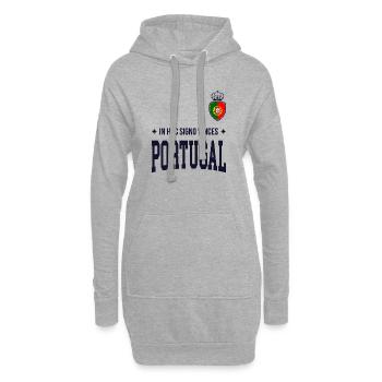 T-shirt typographique Portugal Bold 2025 - Sweat-shirt à capuche long Femme - gris chiné - Devant