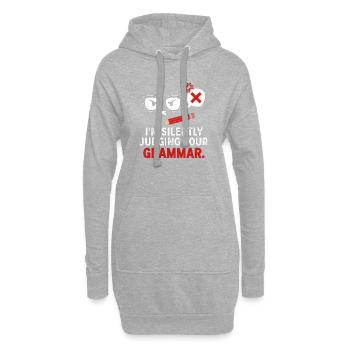 T-shirt de juge de grammaire silencieuse - Sweat-shirt à capuche long Femme - gris chiné - Devant