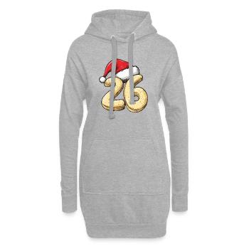 26 Zahl Keks Weihnachten - Hoodie-Kleid - Grau meliert - Vorne