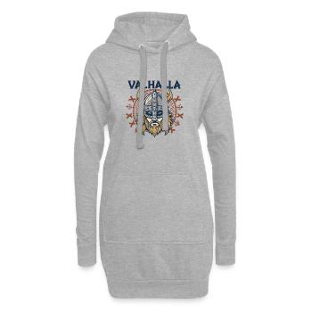 Walhalla Wikinger Helm Illustration - Hoodie-Kleid - Grau meliert - Vorne