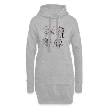Weihnachtliche  Monster - Hoodie-Kleid - Grau meliert - Vorne