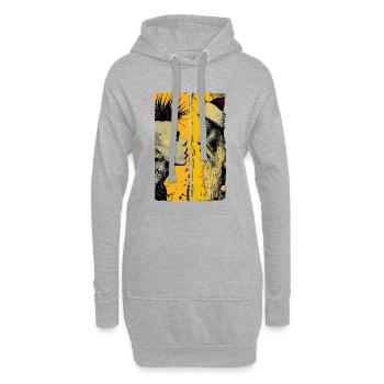 Punk trifft Weihnachtsmann  - Hoodie-Kleid - Grau meliert - Vorne