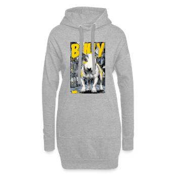 Bull Terrier – Chien des rues urbain dans le style BD - Sweat-shirt à capuche long Femme - gris chiné - Devant