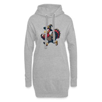 Thanksgiving Football Truthahn - Hoodie-Kleid - Grau meliert - Vorne