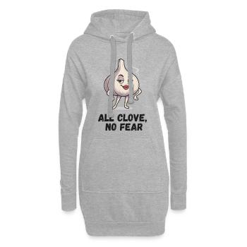Dame à l’ail une peur dessin animé - Sweat-shirt à capuche long Femme - gris chiné - Devant