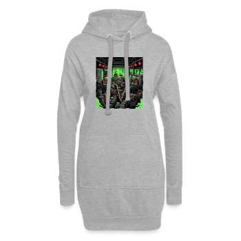 Effrayant Zombie Noël Elfe Gothique Horreur Desig - Sweat-shirt à capuche long Femme - gris chiné - Devant