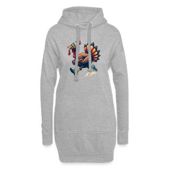 Thanksgiving Football Truthahn - Hoodie-Kleid - Grau meliert - Vorne
