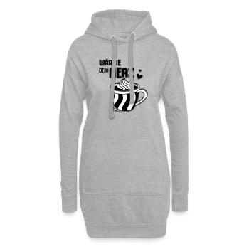 Wärme Dein Herz Kaffeetasse - Hoodie-Kleid - Grau meliert - Vorne
