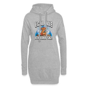 Egal Wie Ich Fahr Ski Teddy - Hoodie-Kleid - Grau meliert - Vorne