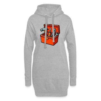  Werkzeugkasten  - Hoodie-Kleid - Grau meliert - Vorne