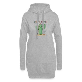 Lustiger Kaktus Nicht anfassen - Hoodie-Kleid - Grau meliert - Vorne