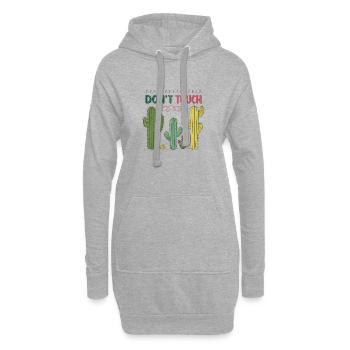 Berühren Sie keinen bunten Kaktus - Hoodie-Kleid - Grau meliert - Vorne