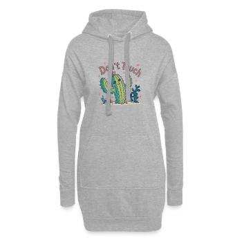 Cactus Dont Touch - Sweat-shirt à capuche long Femme - gris chiné - Devant