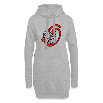 Buchstabe O Initiale - Hoodie-Kleid - Grau meliert - Vorne