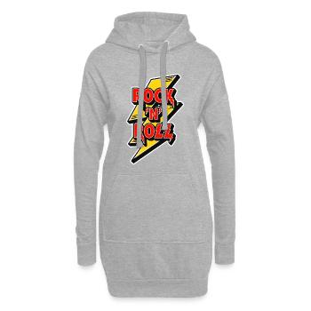 Rock N Roll Lightning Bolt Emblem - Hoodie-Kleid - Grau meliert - Vorne