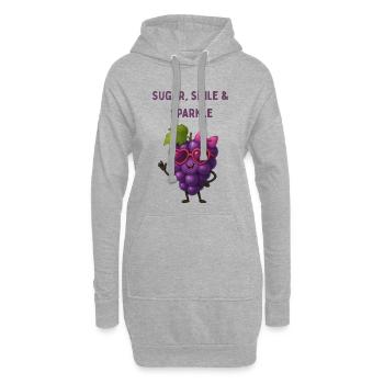 Raisin de sucre aux yeux en cœur - Sweat-shirt à capuche long Femme - gris chiné - Devant