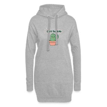 Schüchternes Kaktus: Fass mich nicht an - Hoodie-Kleid - Grau meliert - Vorne
