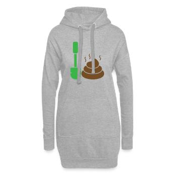 Marqueur vert rencontre émoticon de caca - Sweat-shirt à capuche long Femme - gris chiné - Devant