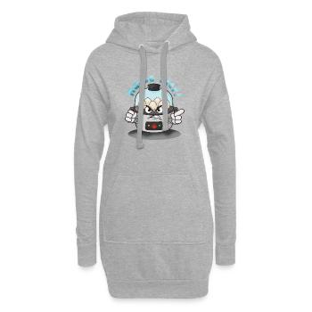 Wütender Eierbrüter Cartoon - Hoodie-Kleid - Grau meliert - Vorne