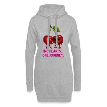 Zwei Herzen Eine Reise - Hoodie-Kleid - Grau meliert - Vorne