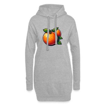 Oranges cartoon éclatantes - Sweat-shirt à capuche long Femme - gris chiné - Devant