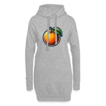 Orange cartoon éclatante avec feuille - Sweat-shirt à capuche long Femme - gris chiné - Devant