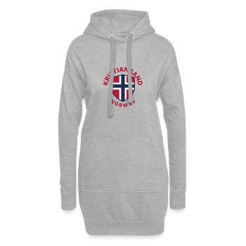 Kristiansand-Norwegen-Schildemblem - Hoodie-Kleid - Grau meliert - Vorne