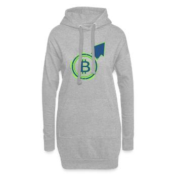 Bitcoin Bull Run Arrow To The Moon - Sweat-shirt à capuche long Femme - gris chiné - Devant