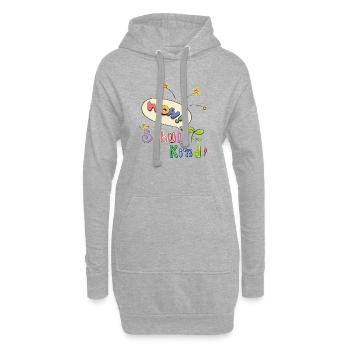 Wow  Schulkind - Hoodie-Kleid - Grau meliert - Vorne