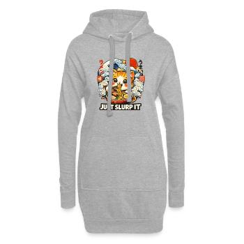 Kawaii Cat I Need Ramen - Hoodie Dress - heather grey - Front