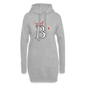 Buchstabe B Kronenherz - Hoodie-Kleid - Grau meliert - Vorne
