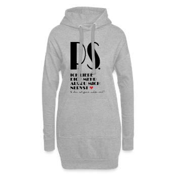 Ich liebe dich mehr als du mich nervst - Hoodie-Kleid - Grau meliert - Vorne