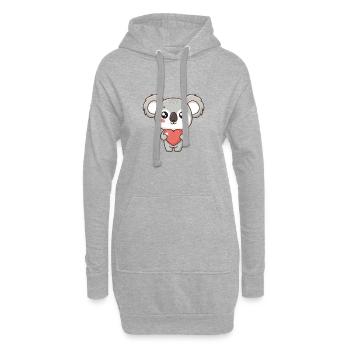 Koala-Liebling - Hoodie-Kleid - Grau meliert - Vorne