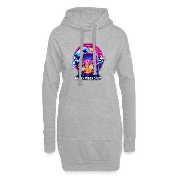 Ramen Katze Neon Cyber Gaming - Hoodie-Kleid - Grau meliert - Vorne