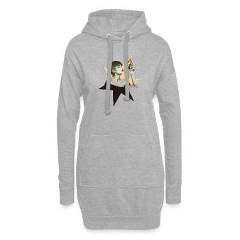 Femme feu 2 - Sweat-shirt à capuche long Femme - gris chiné - Devant