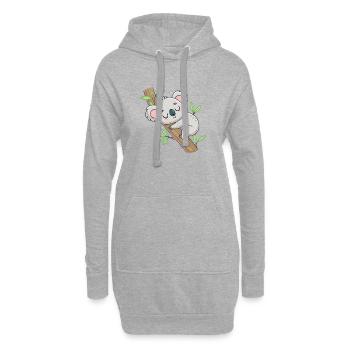 Koala Endormi sur Branche - Sweat-shirt à capuche long Femme - gris chiné - Devant