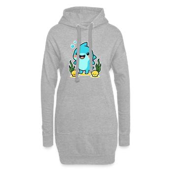 Delfinchen Unterwasserfreude - Hoodie-Kleid - Grau meliert - Vorne