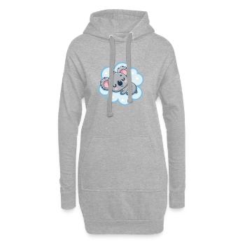 Koala-Traum auf Cloud - Hoodie-Kleid - Grau meliert - Vorne