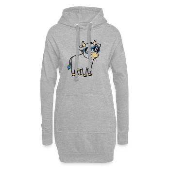 Cool Cow Sunglasses Casual Vector - Hoodie Dress - heather grey - Front