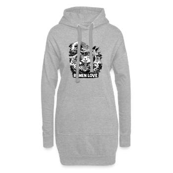 Ramen Love - Sweat-shirt à capuche long Femme - gris chiné - Devant
