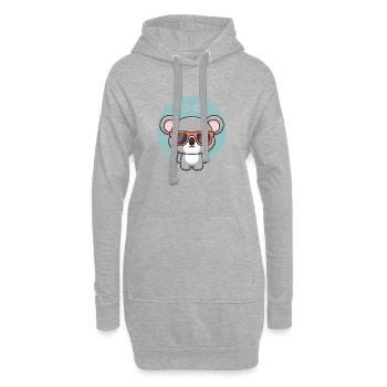 Koala Coole Bunte Gläser - Hoodie-Kleid - Grau meliert - Vorne