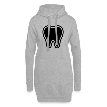 Zahn Symbol - Hoodie-Kleid - Grau meliert - Vorne