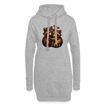 Räuberherzen: Raccoon-Duo im Gear-Look - Hoodie-Kleid - Grau meliert - Vorne