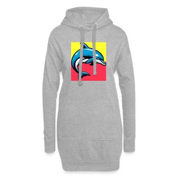 dauphin - Sweat-shirt à capuche long Femme - gris chiné - Devant